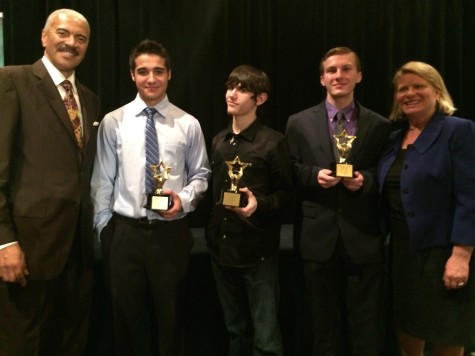 FOX2 anchor Huel Perkins, Kyle Rineer, David Chapman, Andrew Sokolowski, and Michigan Secretary of State Ruth Johnson