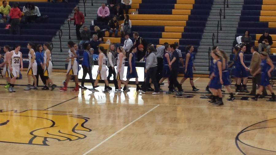 Both teams shake hands after Fraser's 43-28 win February 10th.