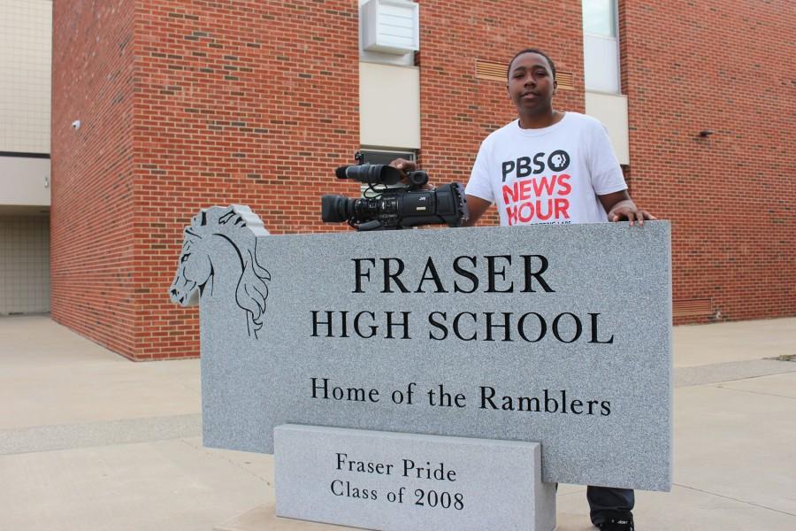 Keenan Penn II posing outside the main doors for the PBS Allstar picture.