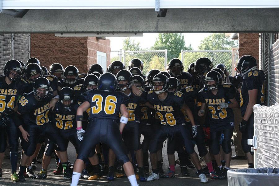 The Freshman team getting ready to take the feild 