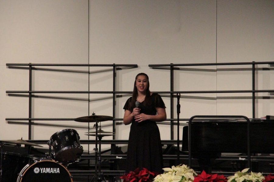 Sarah solo performance at the choirs' winer concert
(Photo Taken By Annie Williams)