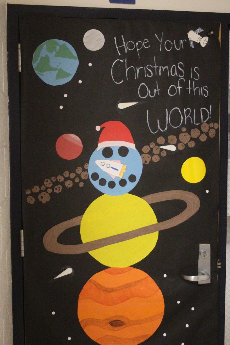 Shown above is an example from last year's door decorating competition.