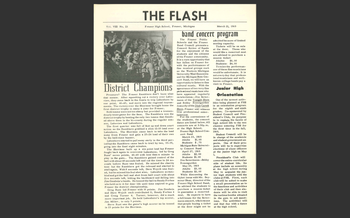 Front page of the flash, March 1969