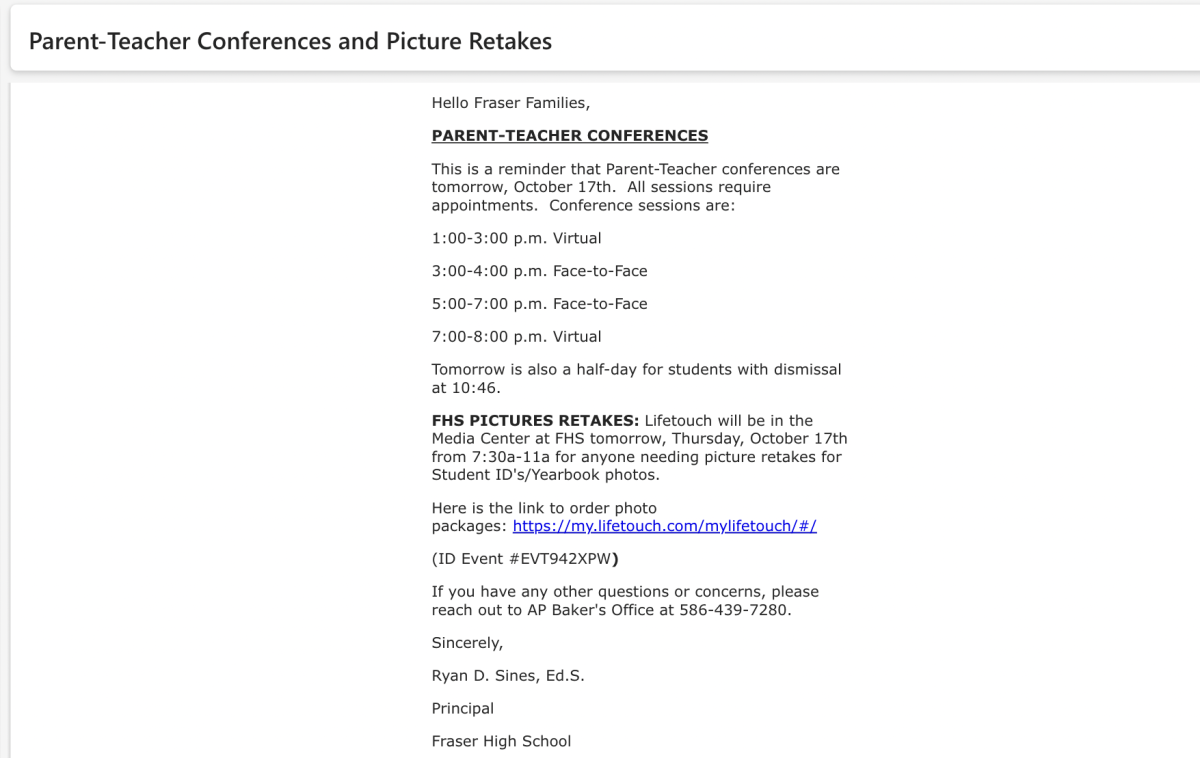 Parent-Teacher Conferences and Picture Retakes