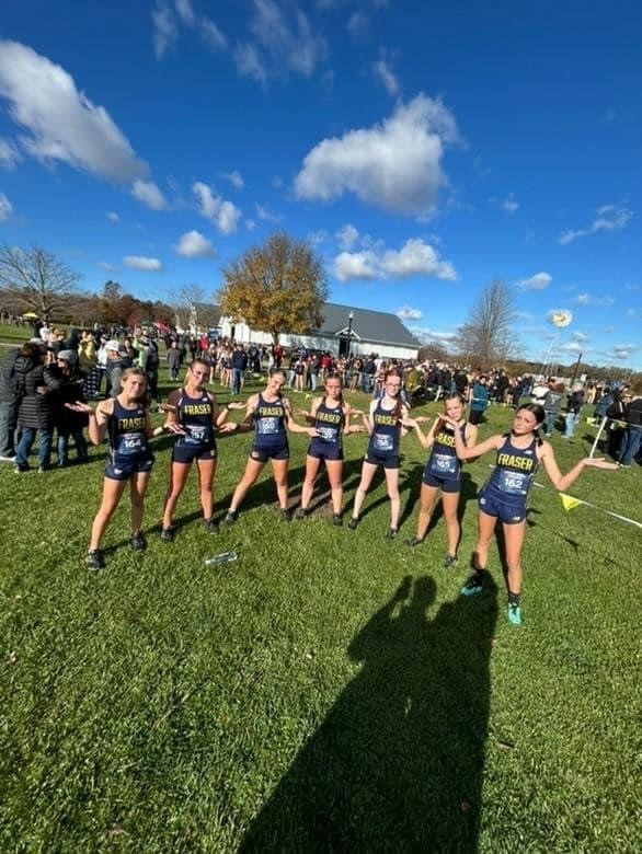 Girl's Cross Country team photo by, Fraser's Athletic Booster Club.